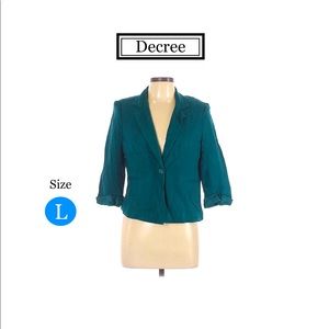 Teal Crop Blazer Sz L
